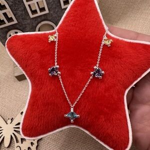 Color Pills in sterling silver, heart-shaped amethyst, citrine and topaz